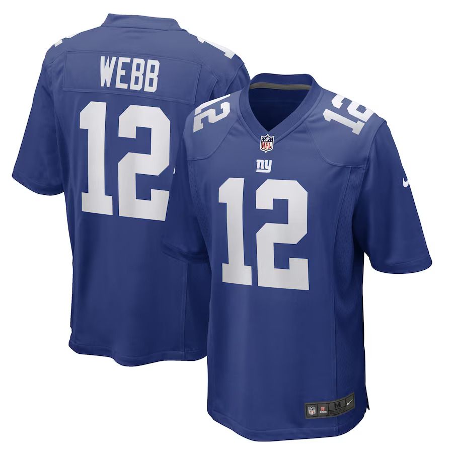 Men New York Giants #12 Davis Webb Nike Royal Game Player NFL Jersey